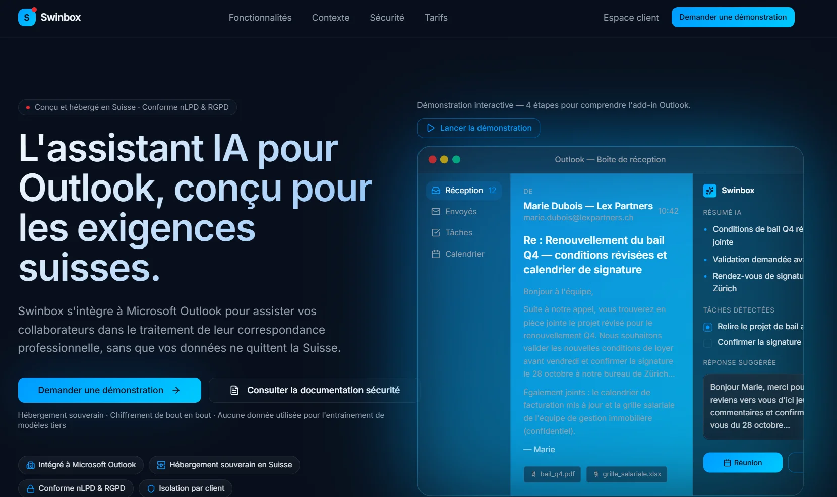 Aperçu du site Swinbox